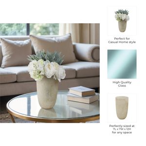 GORTONMOOR IVORY GLASS VASE 12 (IN) 10