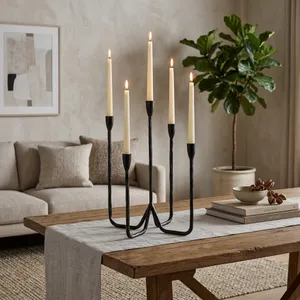 CLARAFIELD BLACK CANDLE HOLDER 17 (IN) 12