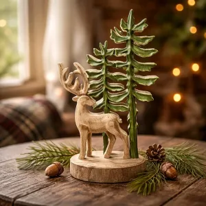 Buck & Pine Tree 14x8in 1