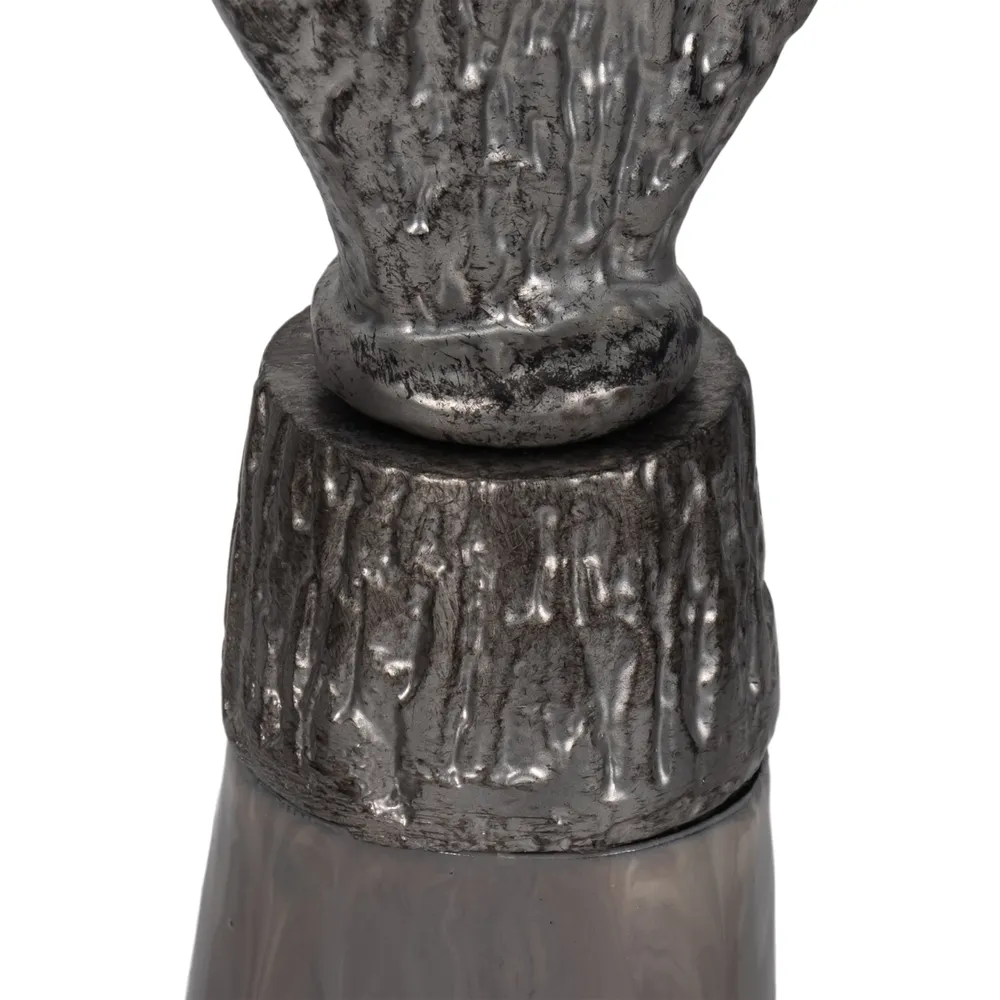 CLARAHAM SET OF 3 GRAY GLASS VASES 22 (IN)
