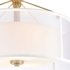 Diffusion 18'' Wide 3-Light Semi Flush Mount - Aged Silver 4