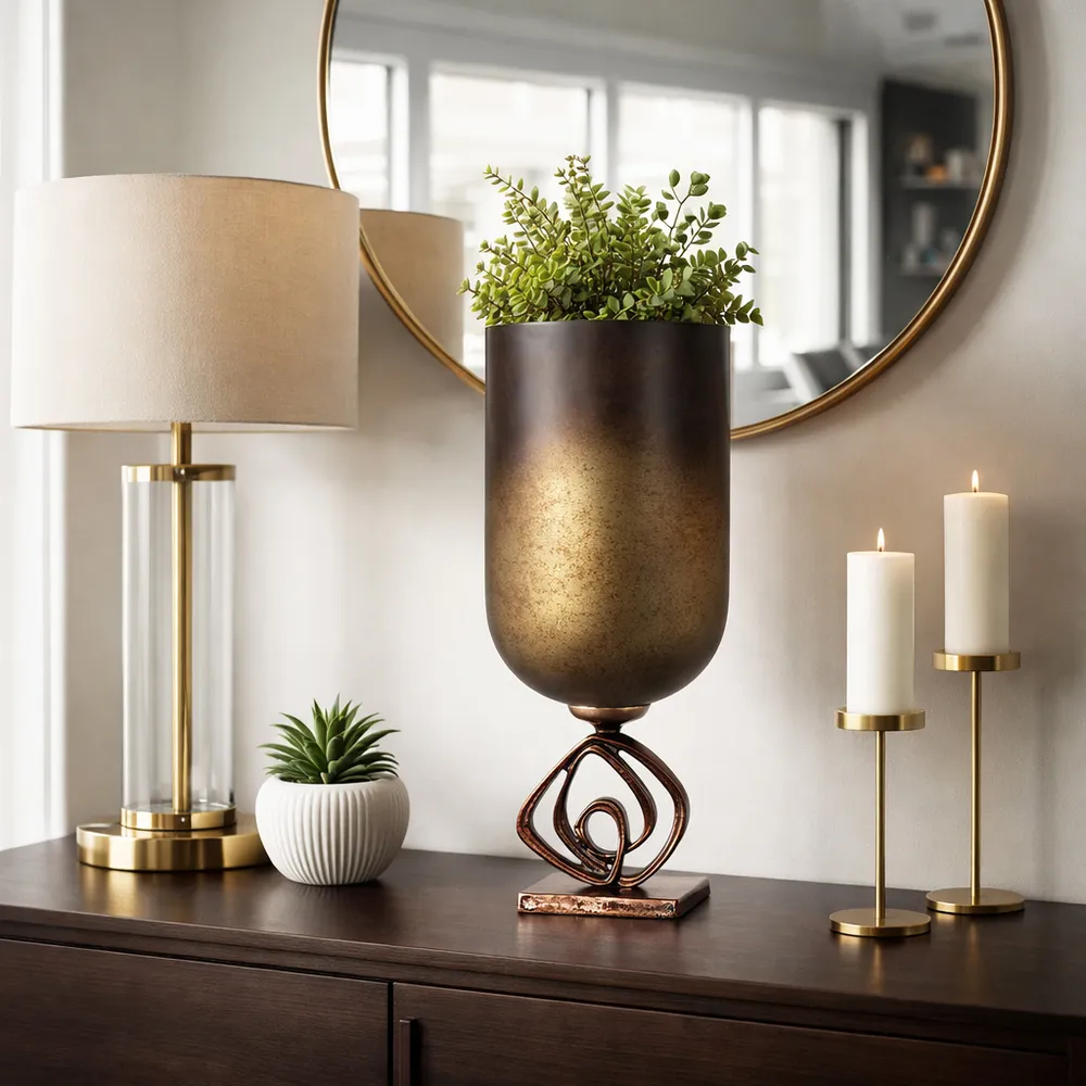 DORSEYVIEW BRONZE GLASS VASE 19 (IN)