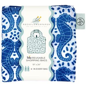 Seahorses blu Reusable Shopping Bag 4