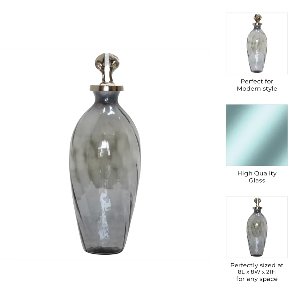 FORDHAMDALE GRAY GLASS VASE 21 (IN)