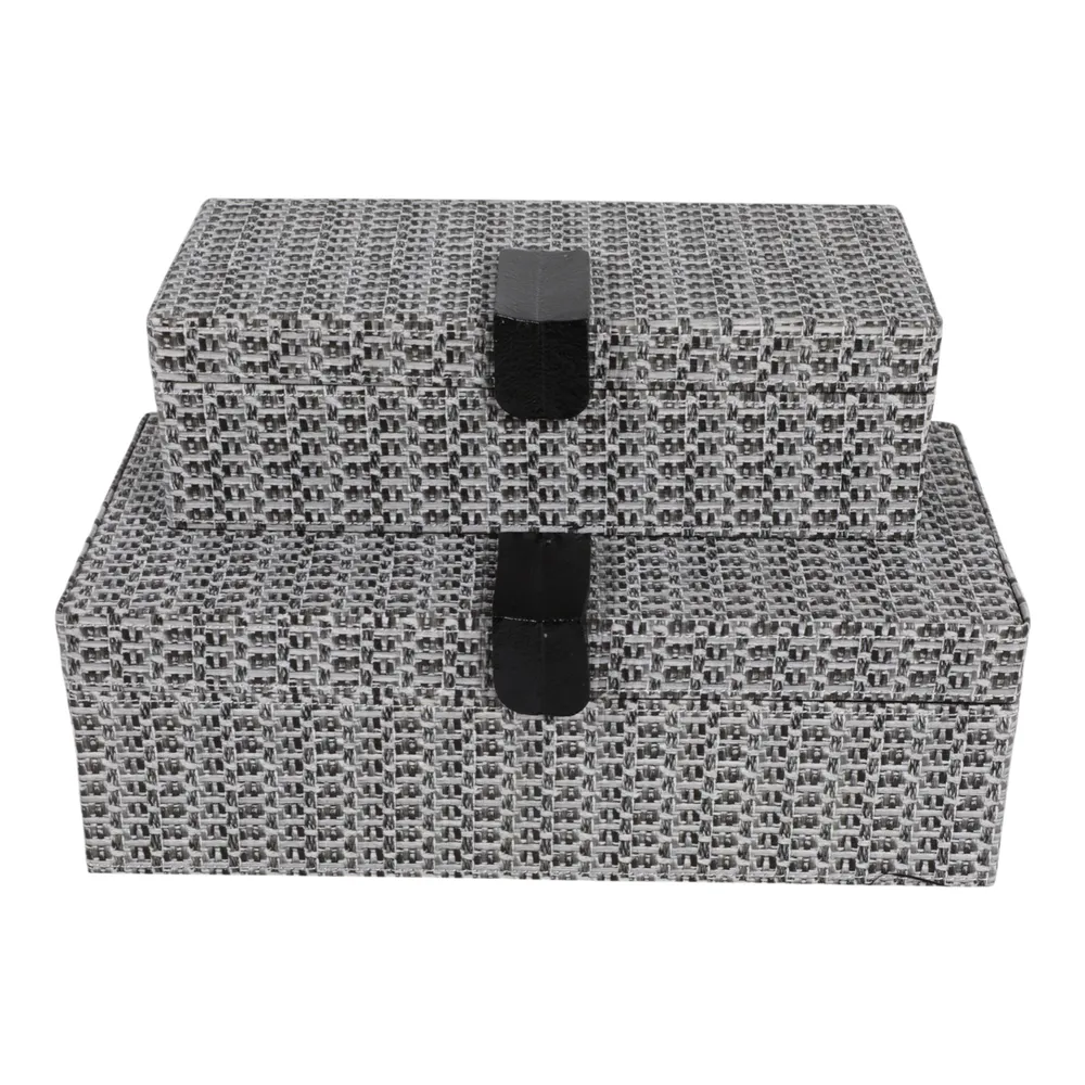 BECKETTLAKE SET OF 2 BLACK BOXES 5 (IN)