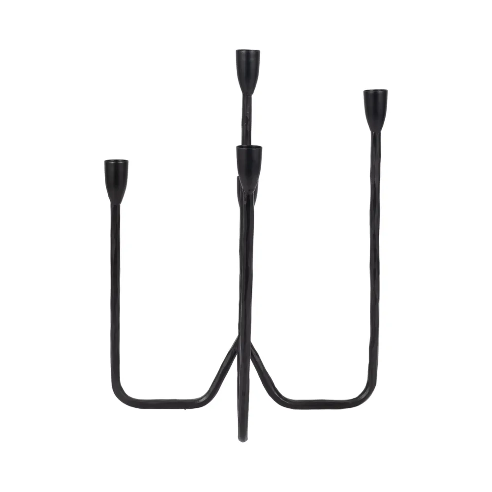 CLARAFIELD BLACK CANDLE HOLDER 17 (IN)