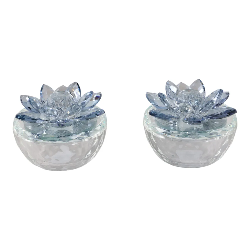 BAIRDCROSS SET OF 2 BLUE BOXES 4 (IN)
