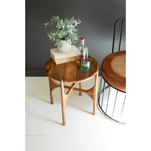 Round Mango Wood Accent Table 3