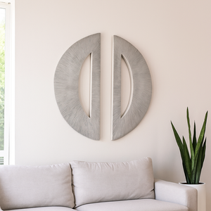 LANEMORE SET OF 2 WHITE WALL SCULPTURES 30 (IN) 9