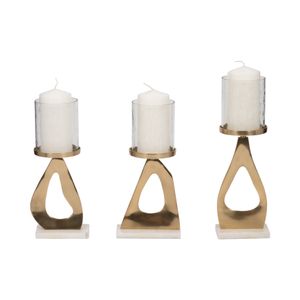 PALMERLAKE SET OF 3 GOLD CANDLE HOLDER 16 (IN) 3