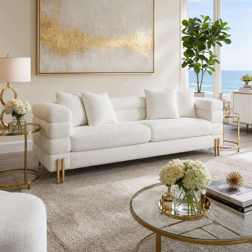 ESSEXRIDGE WHITE SOFA 91 (IN)