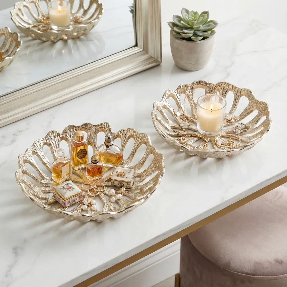 PEYTONWOOD SET OF 2 GOLD BOWLS 3 (IN)