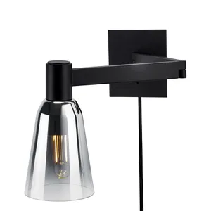 Audrey 10″ High 1-Light Swingarm Sconce - Matte Black 1