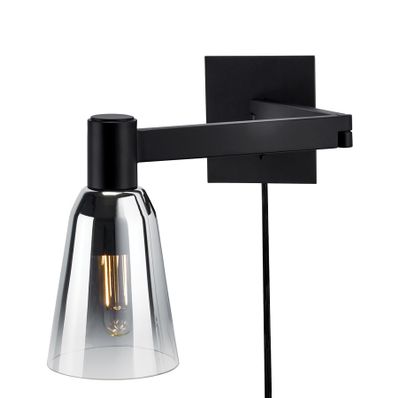 Audrey 10″ High 1-Light Swingarm Sconce - Matte Black