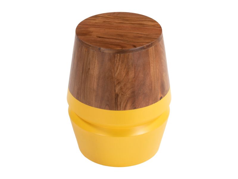 Tornos Side Table Walnut & Yellow 4