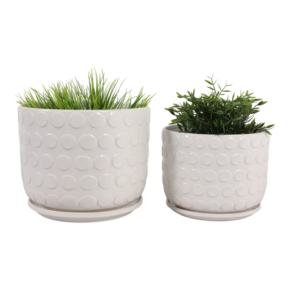 FIONAOAK SET OF 2 IVORY PLANTER 10 (IN)