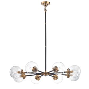 Boudreaux 36'' Wide 8-Light Chandelier - Matte Black with Antique Gold 1