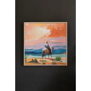 Framed Cowboy Painting 1