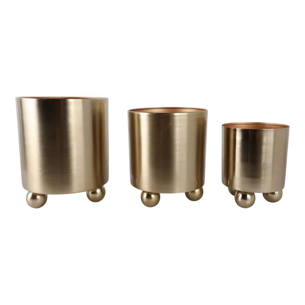 CLAYLAND SET OF 3 GOLD PLANTER 13 (IN)