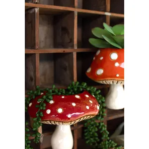 Set of 2 Ceramic Toadstool Wall Planters 2