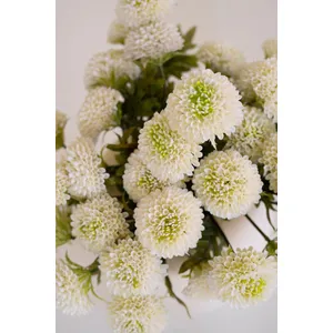 Bundle of 7 Artificial White Ball Dahlias 4
