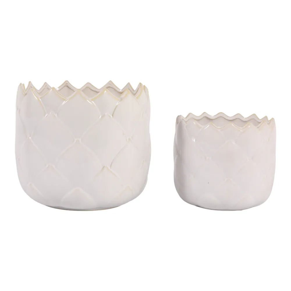 FULTONPARK SET OF 2 IVORY PLANTER 7 (IN)