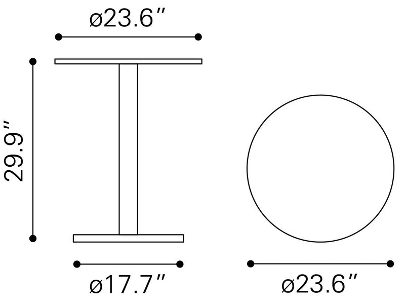 Alto Bistro Table White & Gold 10