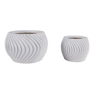 HAYFIELDPARK SET OF 2 WHITE PLANTER 8 (IN) 3