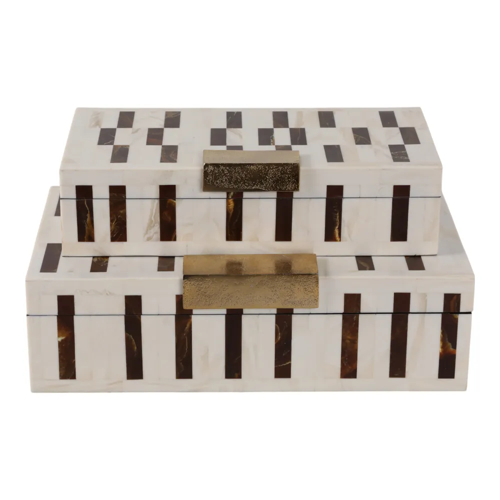 CHLOETON SET OF 2 BROWN BOXES 5 (IN)