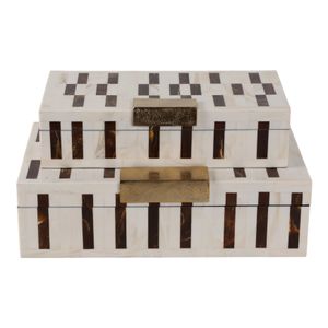 CHLOETON SET OF 2 BROWN BOXES 5 (IN) 5