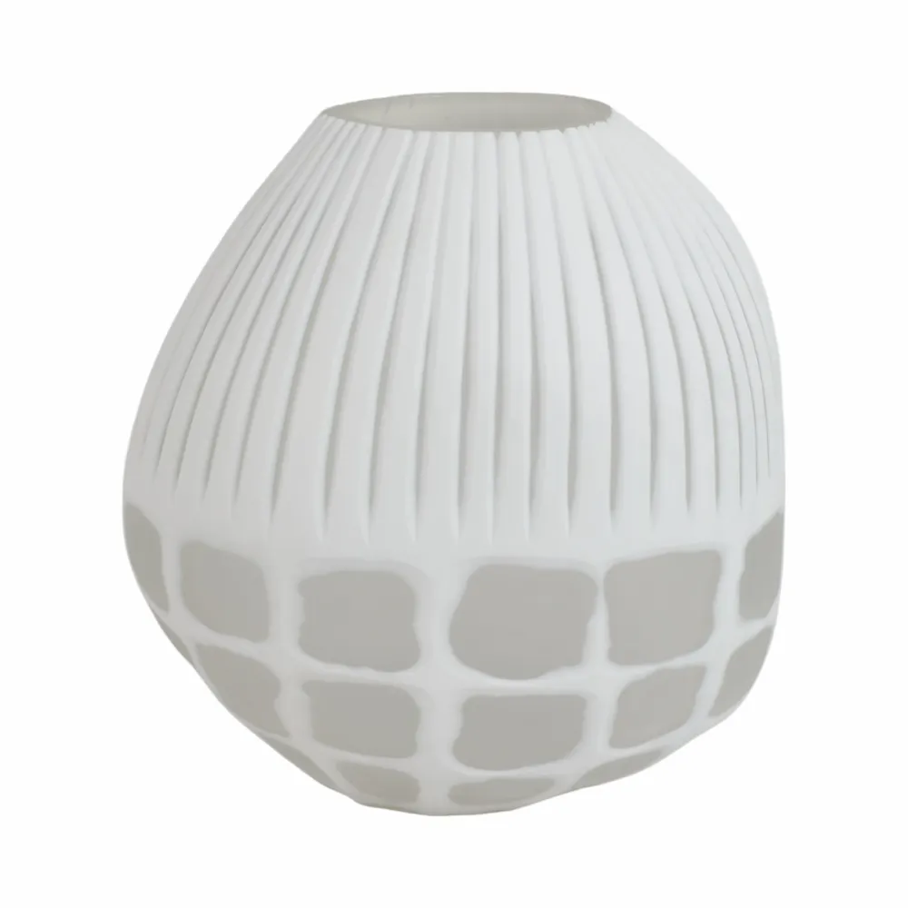 WOODSONWORTH WHITE GLASS VASE 11 (IN)