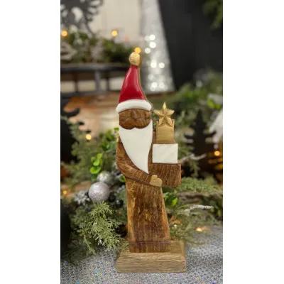 Small Santa With Gift 12x5in