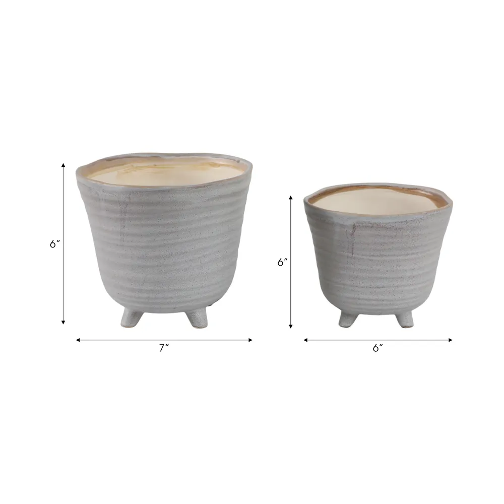 REXDALE SET OF 2 IVORY PLANTER 6 (IN)