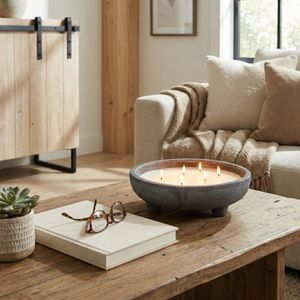 WELDONCREST LEMON DISTRESSED CANDLE 4 (IN) 12