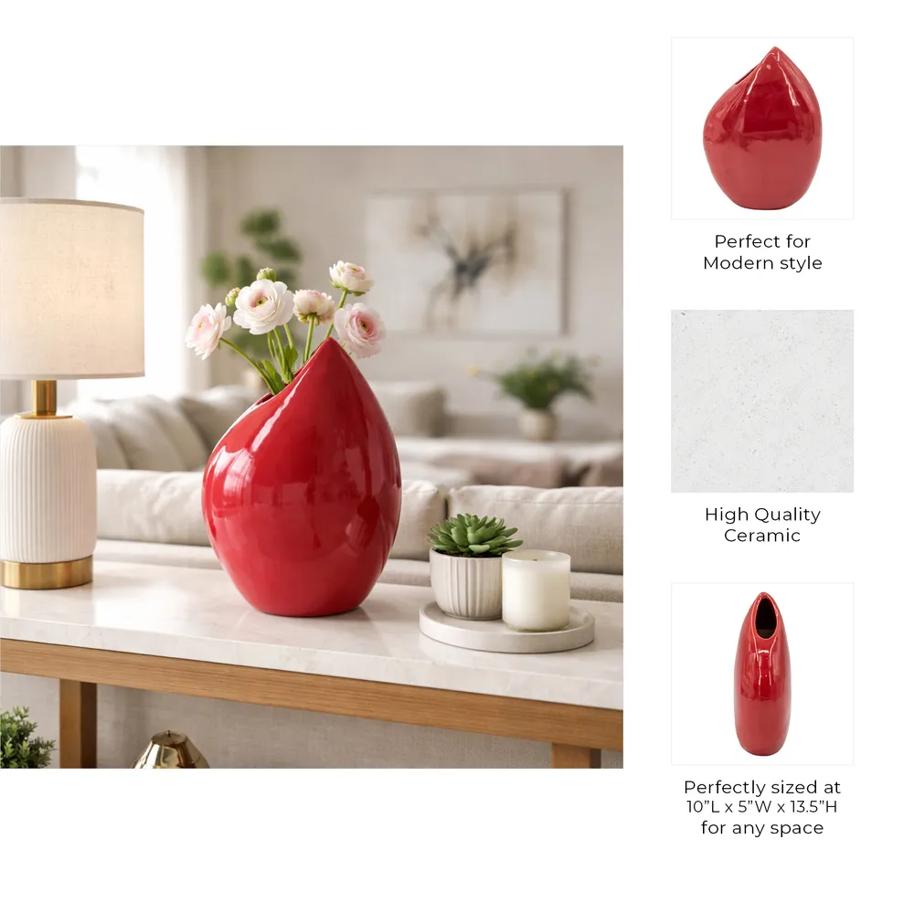 HAMMONDPORT RED VASE 14 (IN)