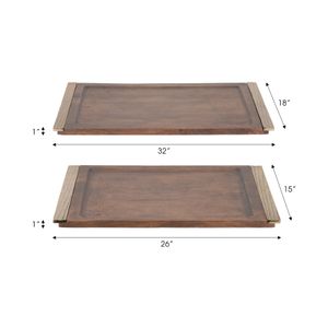 ALDENTON SET OF 2 BROWN TRAY 1 (IN) 9