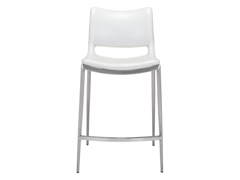 Ace Counter Stool White & Silver 4