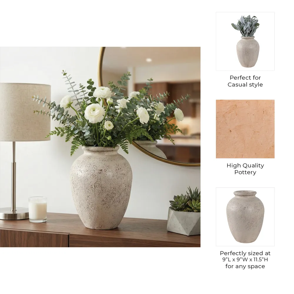 DUNCANRUN WHITE VASE 12 (IN)