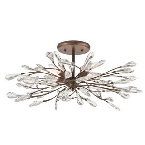 Crislett 28'' Wide 4-Light Semi Flush Mount - Sunglow Bronze 1