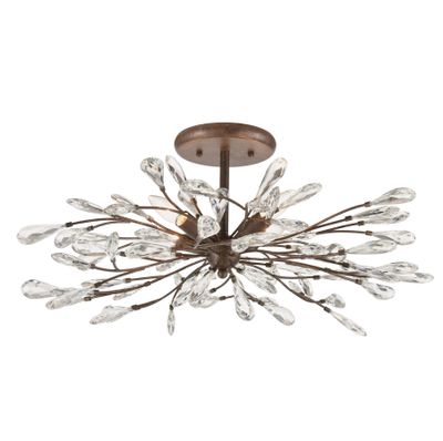 Crislett 28″ Wide 4-Light Semi Flush Mount - Sunglow Bronze