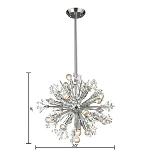 Starburst 20'' Wide 15-Light Chandelier - Polished Chrome 2