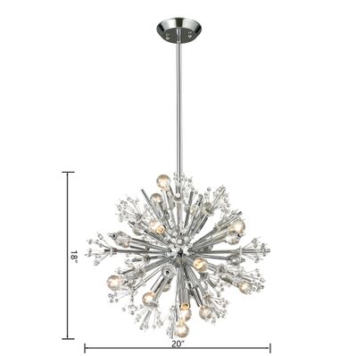 Starburst 20'' Wide 15-Light Chandelier - Polished Chrome