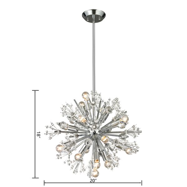 Starburst 20'' Wide 15-Light Chandelier - Polished Chrome