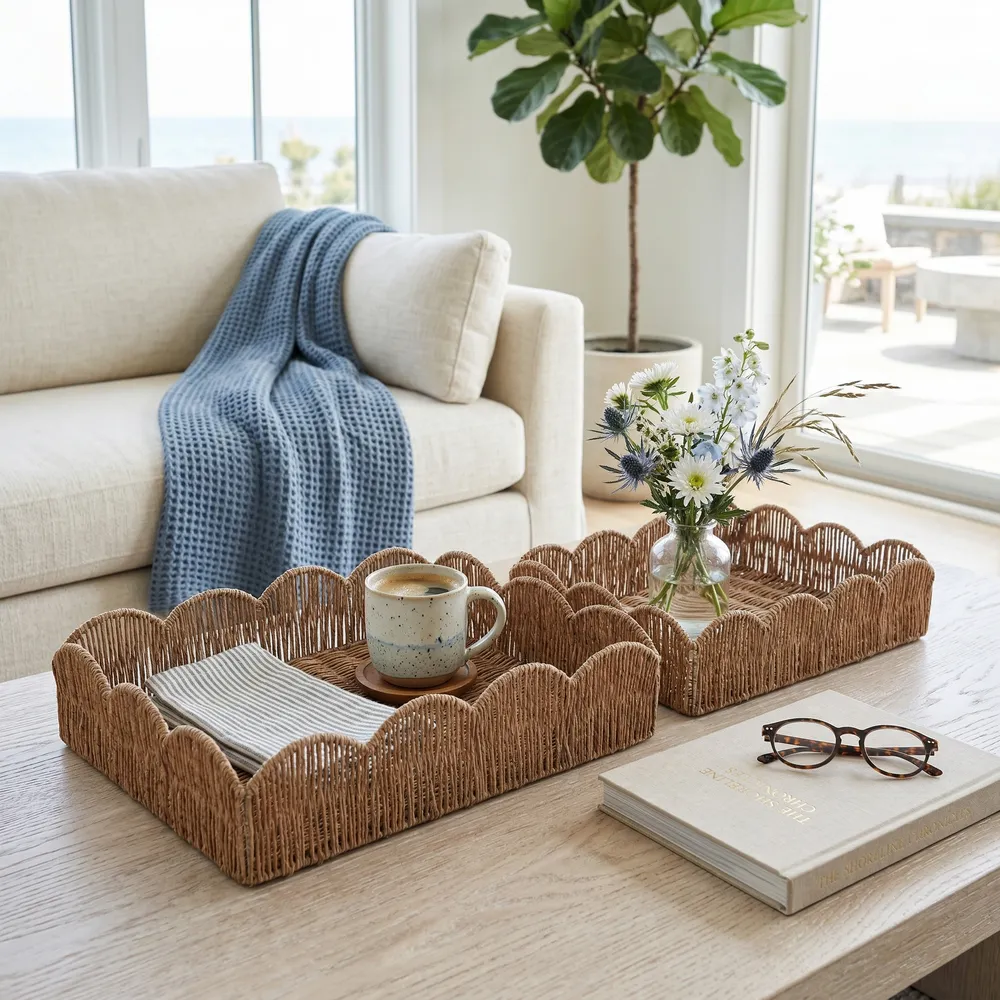 YATESGROVE SET OF 2 BROWN TRAY 4 (IN)