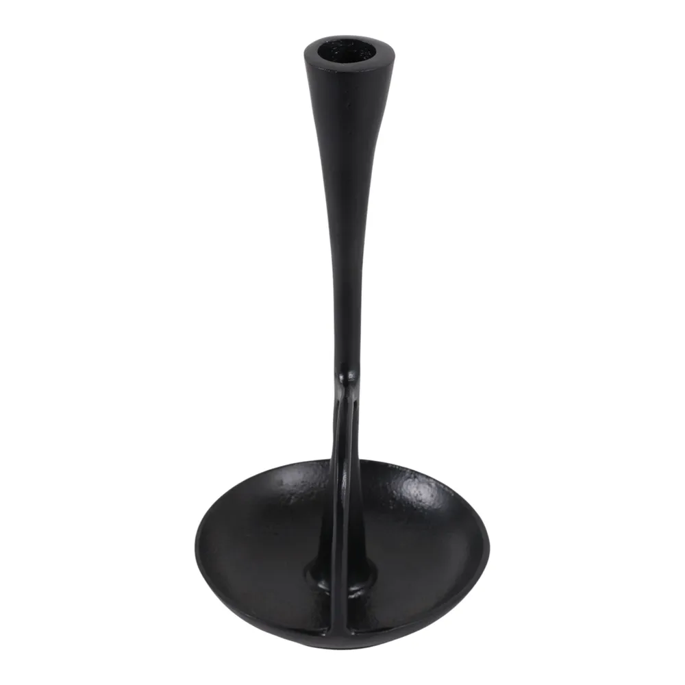 DECKERROSE BLACK CANDLE HOLDER 10 (IN)
