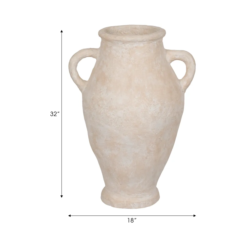 NATESTONE WHITE VASE 31 (IN)