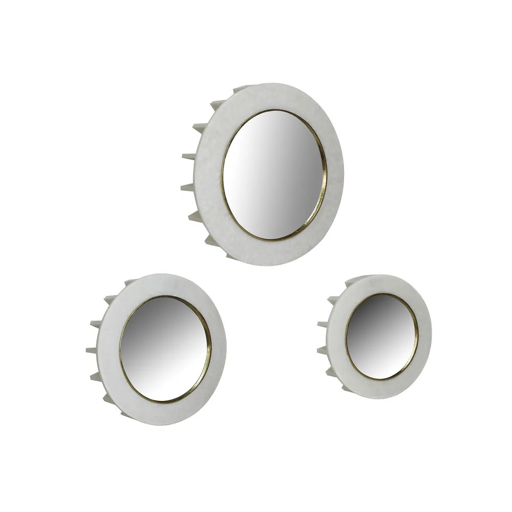 BRAMWORTH SET OF 3 WHITE MIRRORS 18 (IN)