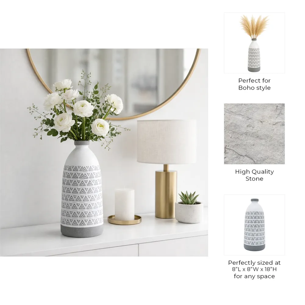 BROCKBEACH GRAY VASE 18 (IN)