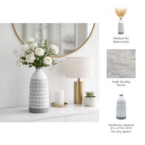 BROCKBEACH GRAY VASE 18 (IN) 7