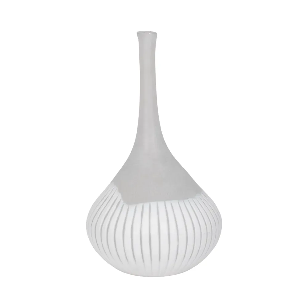THORNBY WHITE GLASS VASE 15 (IN)
